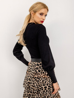 RUE PARIS Czarna bluzka prążkowana Lauren