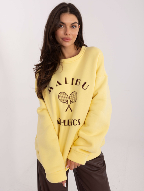 Żółta damska bluza z okrągłym dekoltem