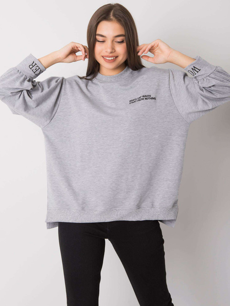 Szara melanżowa bluza bez kaptura Laylin