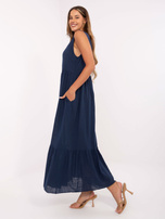 Ciemnogranatowa luźna sukienka na lato OCH BELLA