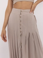 Ciemnobeżowa plisowana spódnica z wiskozy SUBLEVEL