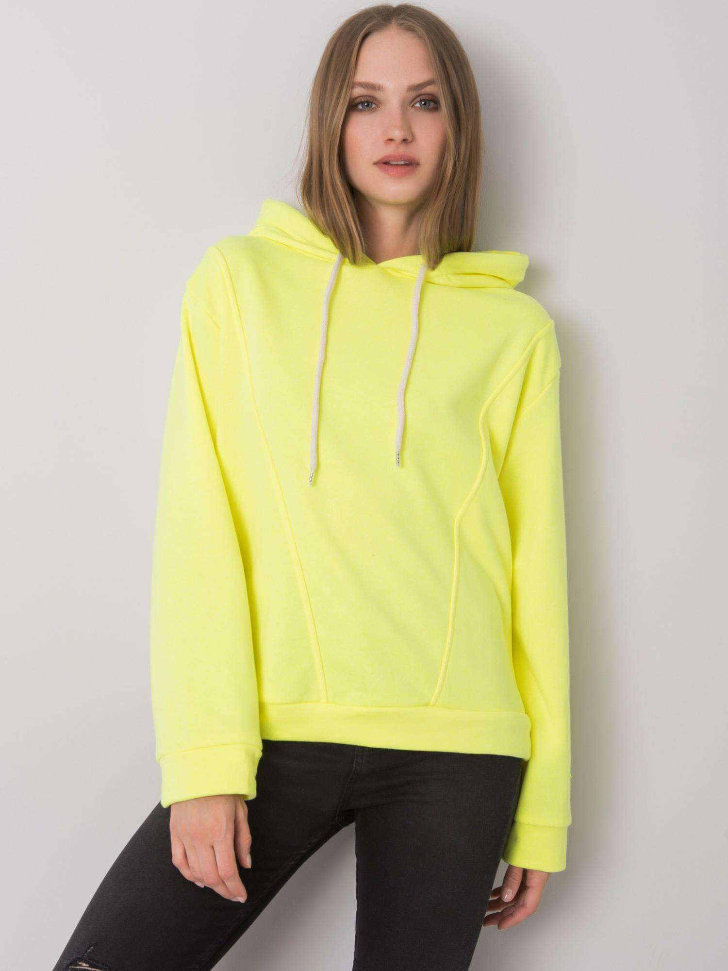 Fluo žltá mikina s kapucňou Emy.