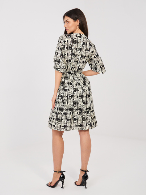 Czarna letnia sukienka z rękawem 3/4 SUBLEVEL