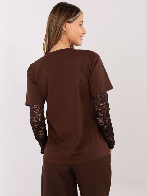 Brązowa damska bluzka o kroju t-shirta