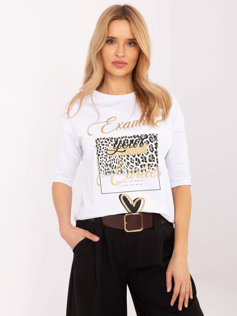 Hurt Biała bawełniana bluzka z okrągłym dekoltem