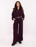 Ciemnofioletowa sztruksowa bluzka od kompletu