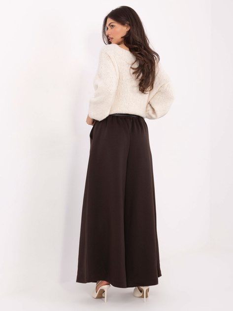 Ciemnobrązowe dresowe spodnie palazzo