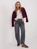 Ecru krótka bluzka basic z okrągłym dekoltem