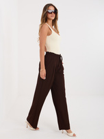 Czekoladowe dresowe spodnie z kieszeniami RUE PARIS 