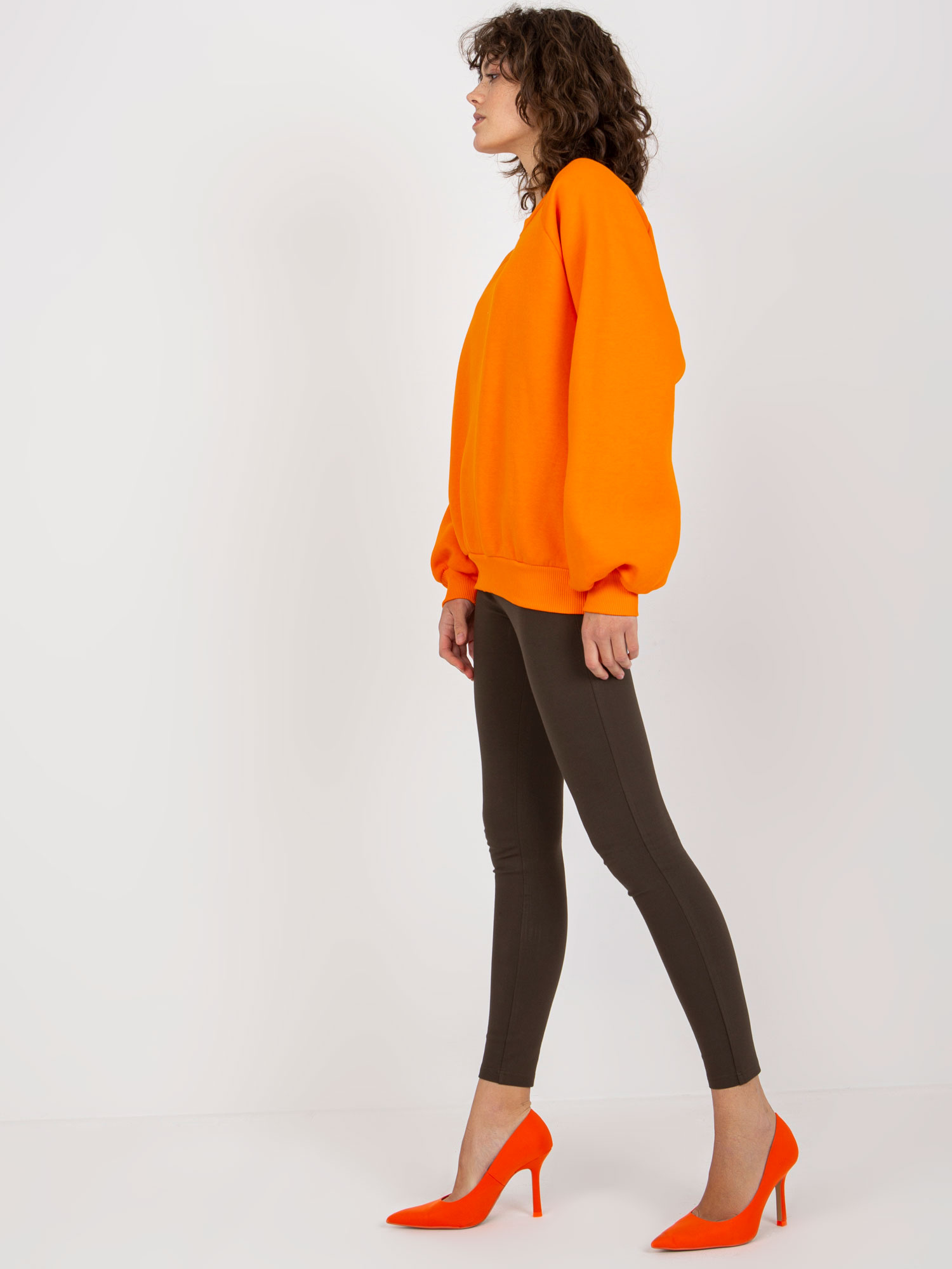 Hurt Pomarańczowa dresowa bluza basic z okrągłym dekoltem