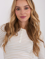 Ecru-beżowa bawełniana bluzka w paski