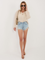 Beżowa bawełniana bluzka na lato