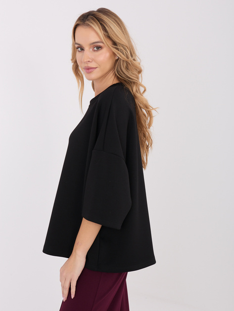 Czarna bluzka basic z domieszką modalu
