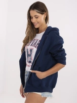 Granatowa rozpinana bluza basic z ociepleniem