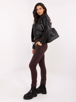 Ciemnobrązowe dresowe spodnie z wiązaniem BASIC FEEL GOOD