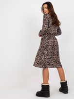 Hurt Czarna rozkloszowana midi sukienka z printami FRESH MADE