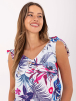 Biały top z letnim nadrukiem RUE PARIS