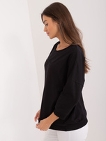 Hurtownia Czarna bawełniana bluzka na co dzień