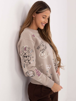 Beżowa dresowa bluza bez kaptura SUBLEVEL