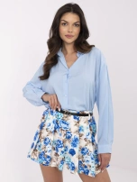 Beżowo-niebieskie spódnico-szorty z printem