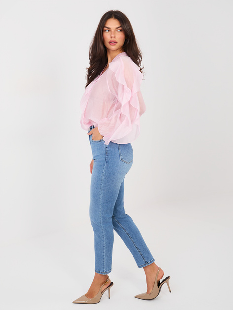 Niebieskie damskie jeansy z gumką w pasie