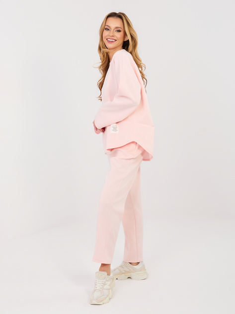 Jasnoróżowy dwuczęściowy komplet damski RUE PARIS