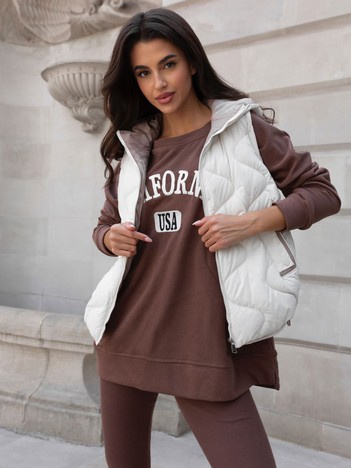 Hurt Ecru kamizelka puchowa z kieszeniami