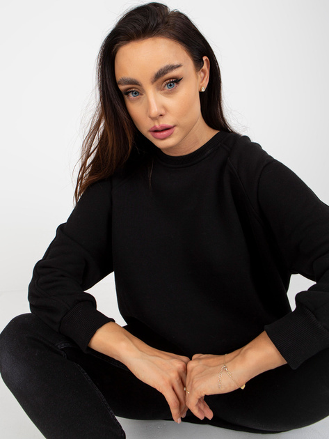 Hurt Czarna dresowa bluza bez kaptura z okrągłym dekoltem Remy