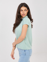 Pistacjowa koszulka polo z domieszką wiskozy SUBLEVEL 