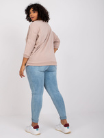 Jasnobeżowa bluzka plus size z dżetami Cordelia