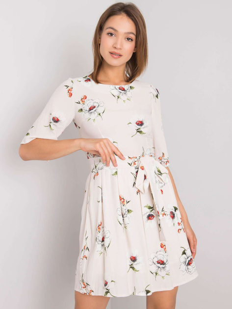 Jasnobeżowa sukienka w kwiaty Azariah