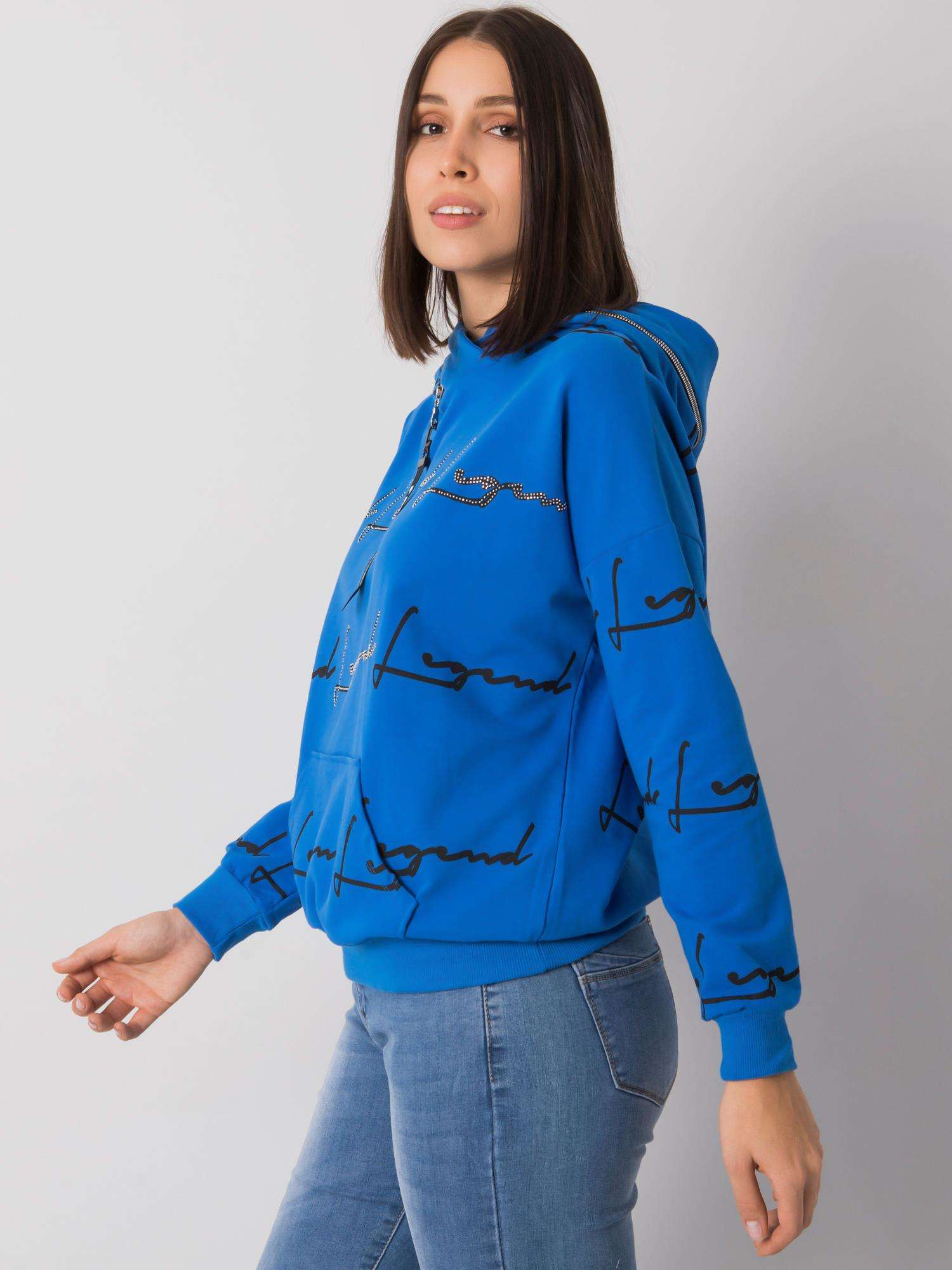 Dark blue plus size sweatshirt with Jossa pocket