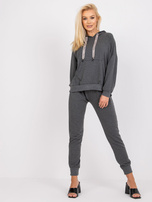 Ciemnoszary melanżowy komplet dresowy bawełniany Alejandra