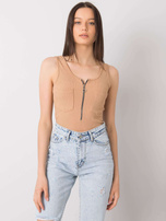 Camelowy top z kieszonkami Rosalind