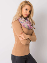 Pudroworóżowa chusta w kwiatowy wzór