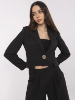 Czarny damski garnitur z szerokimi spodniami