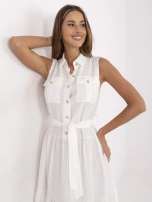 Biała długa sukienka bez rękawów 