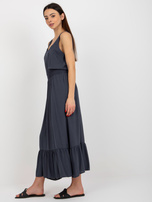 Hurt Navy blue maxi dress with ruffle sleeveless FRESH MADE.