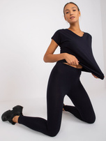 Granatowy t-shirt bawełniany Arlette