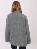 Czarno-biała casualowa marynarka w jodełka 