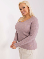 Hurt Jasnoróżowy melanżowy sweter plus size