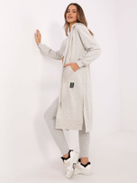 Hurtownia Szary melanżowy komplet z długą bluzą