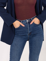 Ciemnoniebieskie jeansy extra high waist