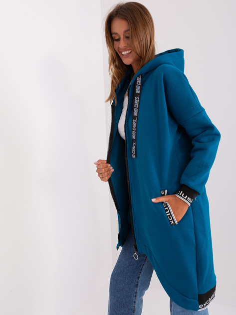 Hurt Morska dresowa bluza damska z ociepleniem