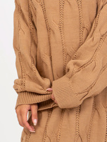 Hurt Camelowa sukienka dzianinowa w warkocze RUE PARIS