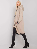 Beżowa rozpinana bluza z kapturem Mayar