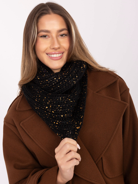 Czarny komin ze złotym nadrukiem