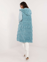 Hurtownia Miętowa damska kamizelka z eko futerka