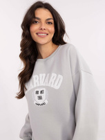 Hurt Jasnoszara bluza bez kapturem z napisem Harvard