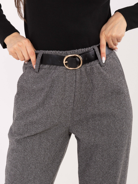 Ciemnoszare eleganckie spodnie z nogawką 7/8 RUE PARIS